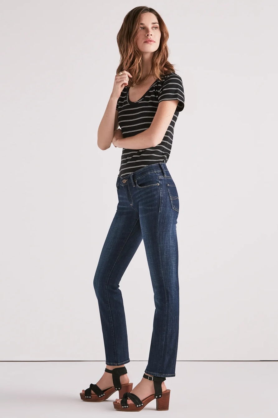 SWEET MID RISE STRAIGHT LEG JEAN IN AGATE, image 1