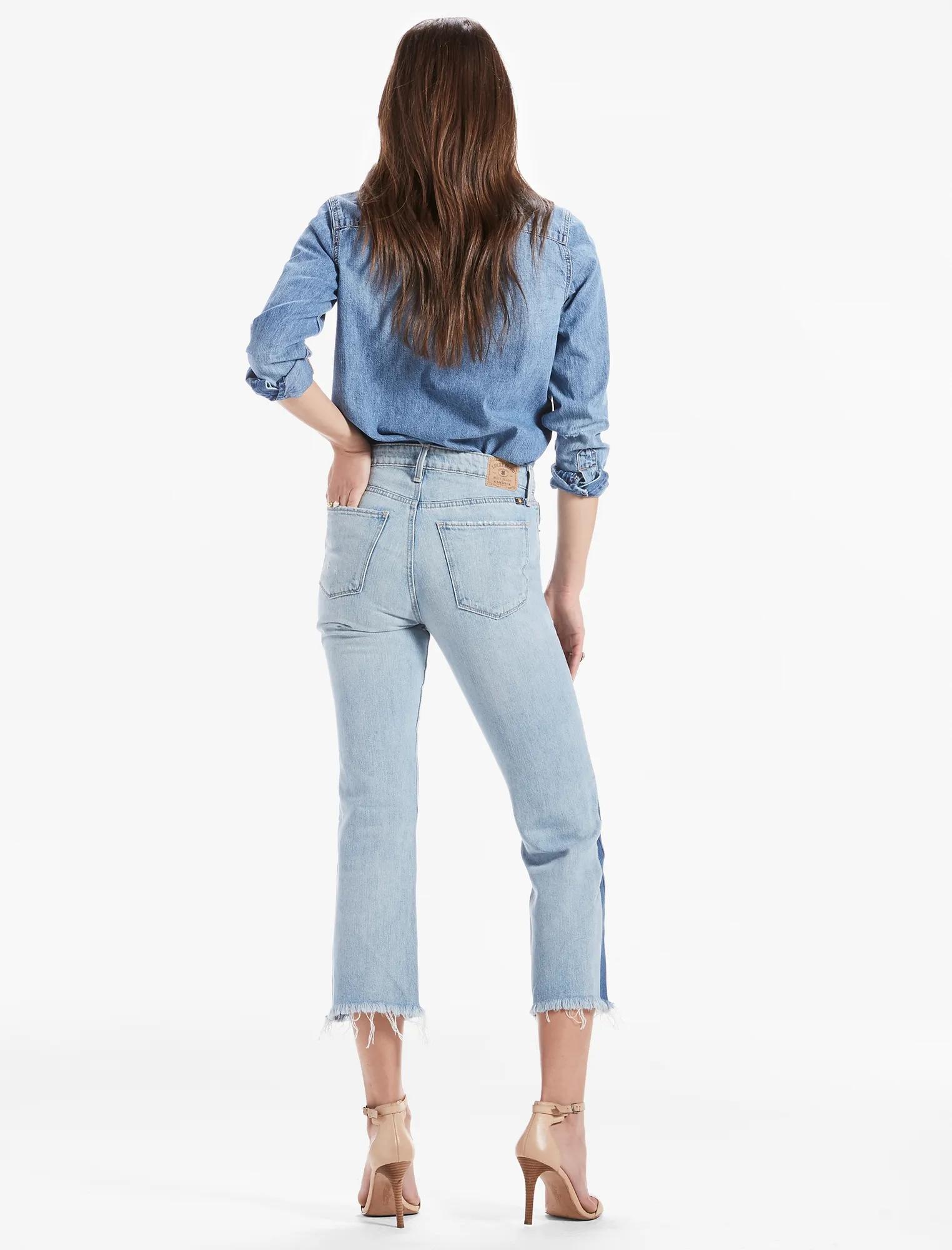 HIGH RISE CROPPED FLARE JEAN IN GYSER, image 3