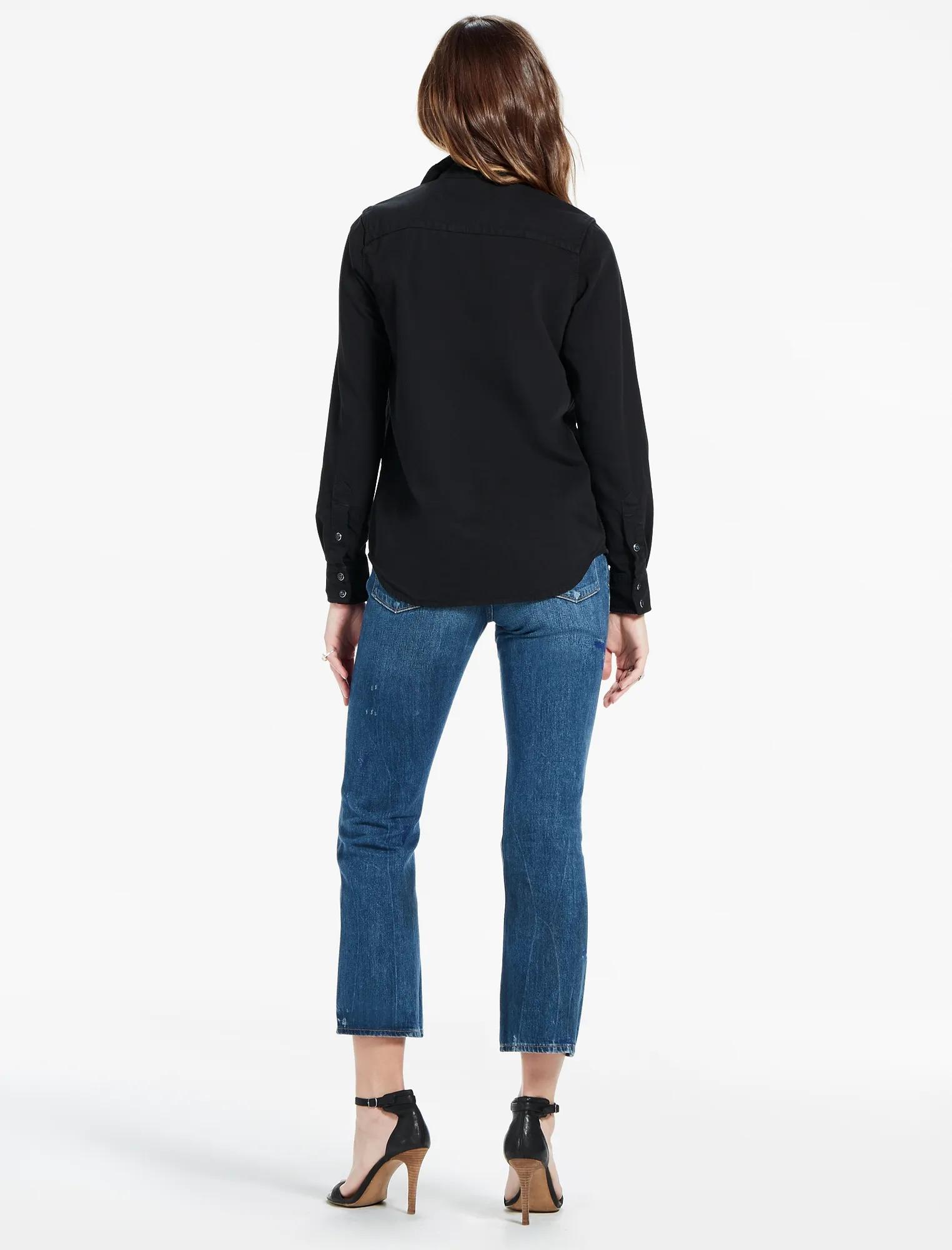 SORRY NOT SORRY EMBROIDERED WESTERN DENIM SHIRT, image 3