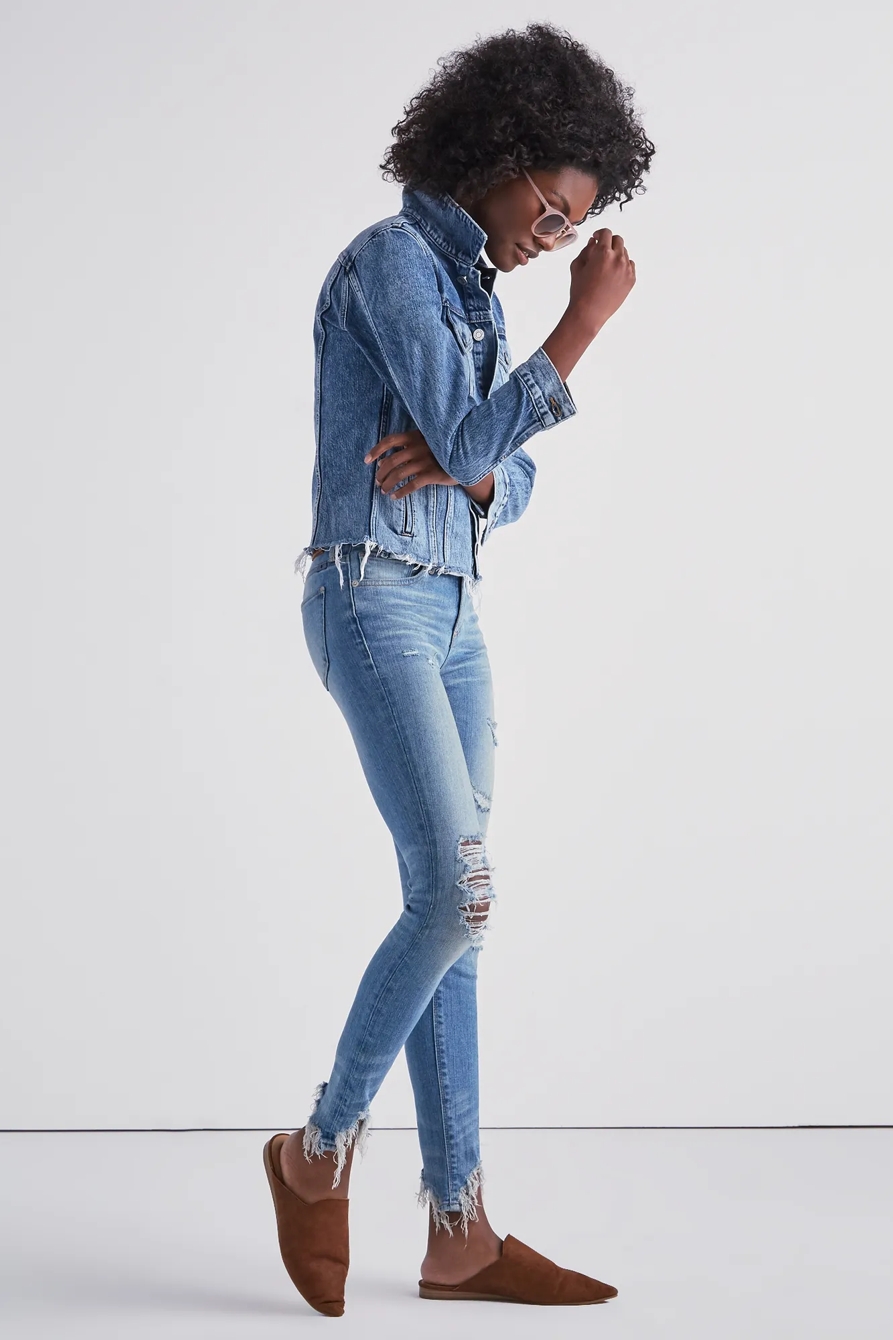 TOMBOY DENIM TRUCKER JACKET IN ALLAMERE FALLS, image 2