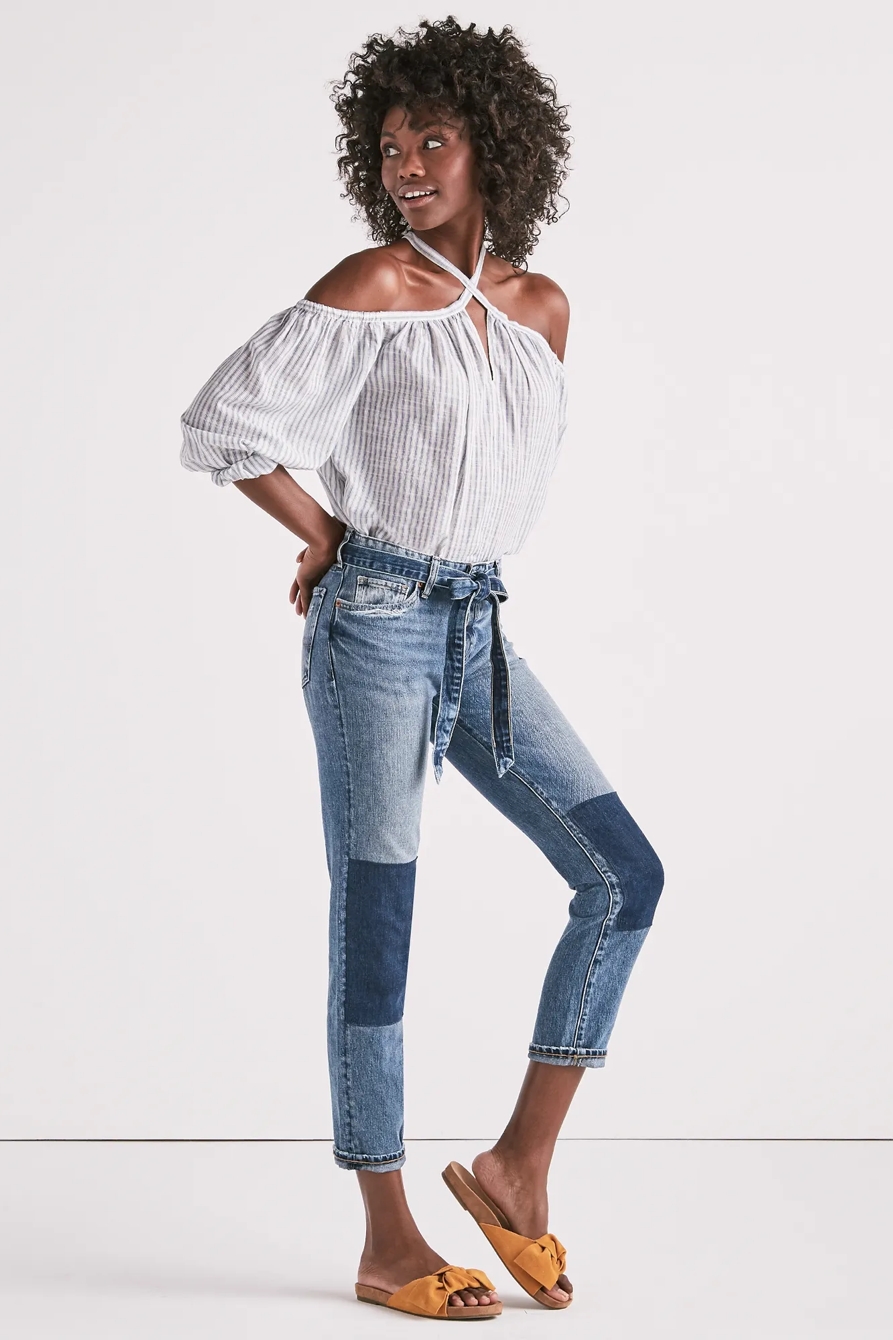 SIENNA SLIM BOYFRIEND JEAN WITH BELT, image 2
