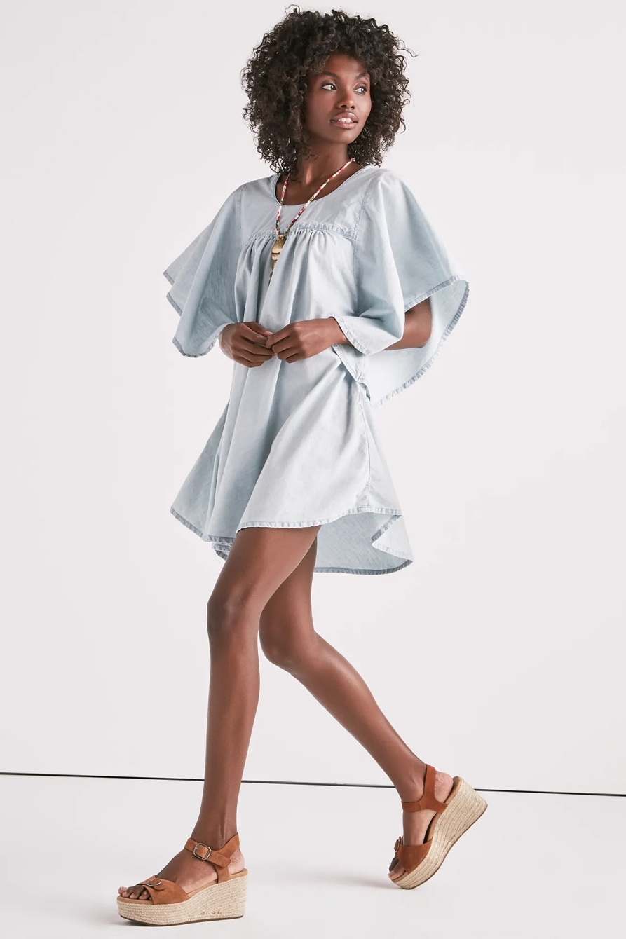 SHIRRED CHAMBRAY DRESS, image 2