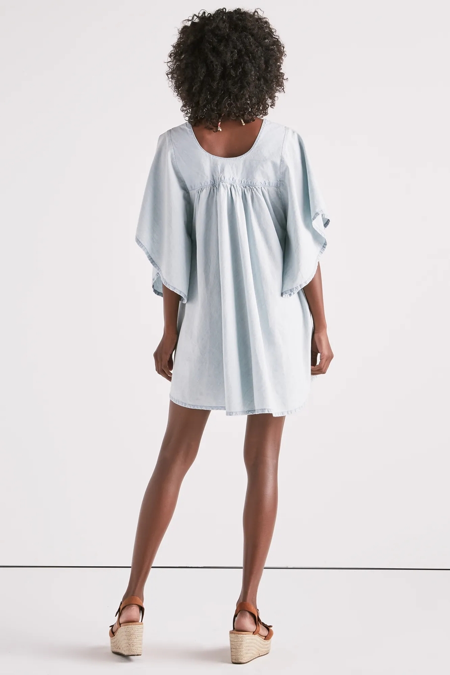 SHIRRED CHAMBRAY DRESS, image 3