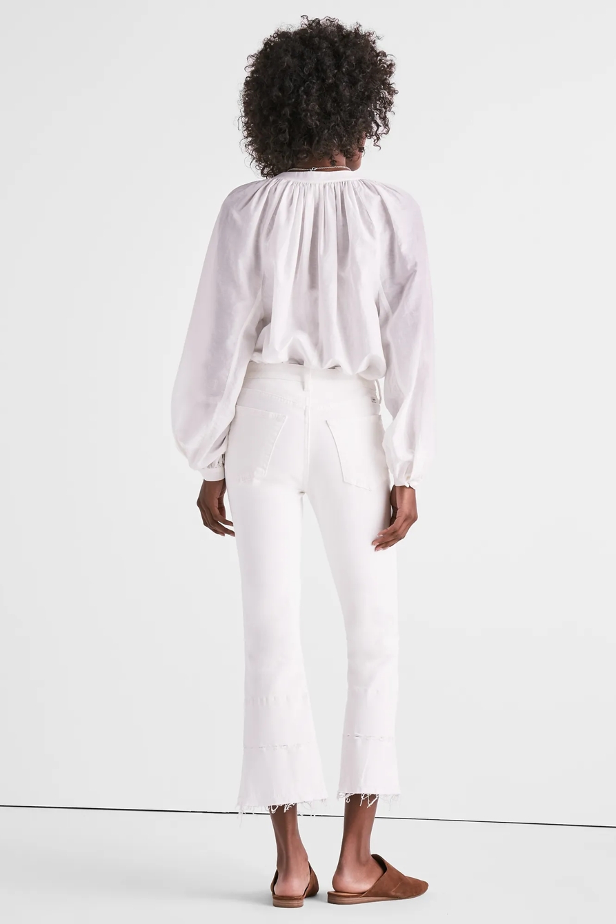 BRIDGETTE CROPPED BOOT JEAN IN CLEAN WHITE WITH RELEASED HEM, image 3
