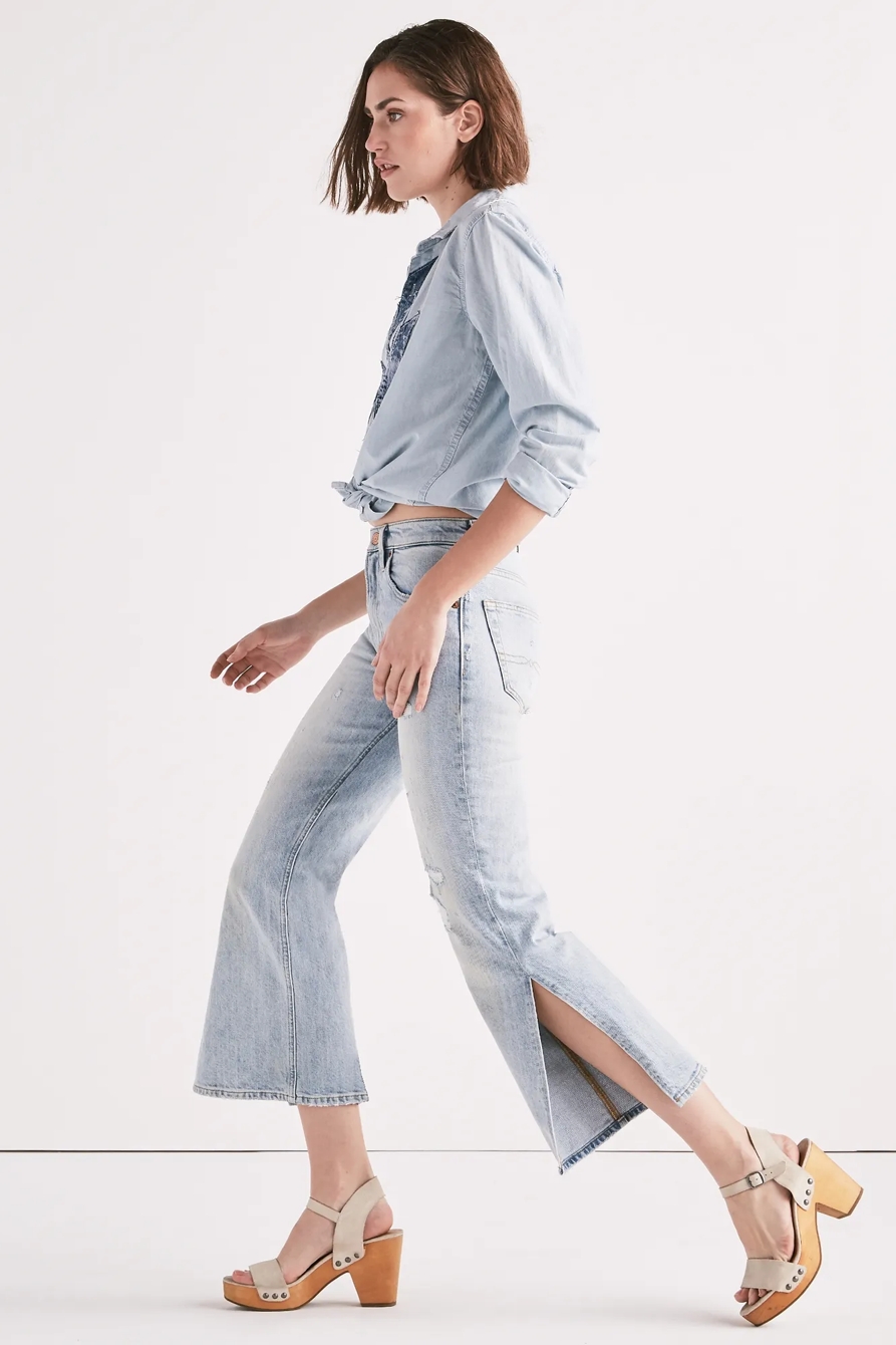 LUCKY PINS HIGH RISE SIDE SLIT JEAN IN MIRA MAR, image 2