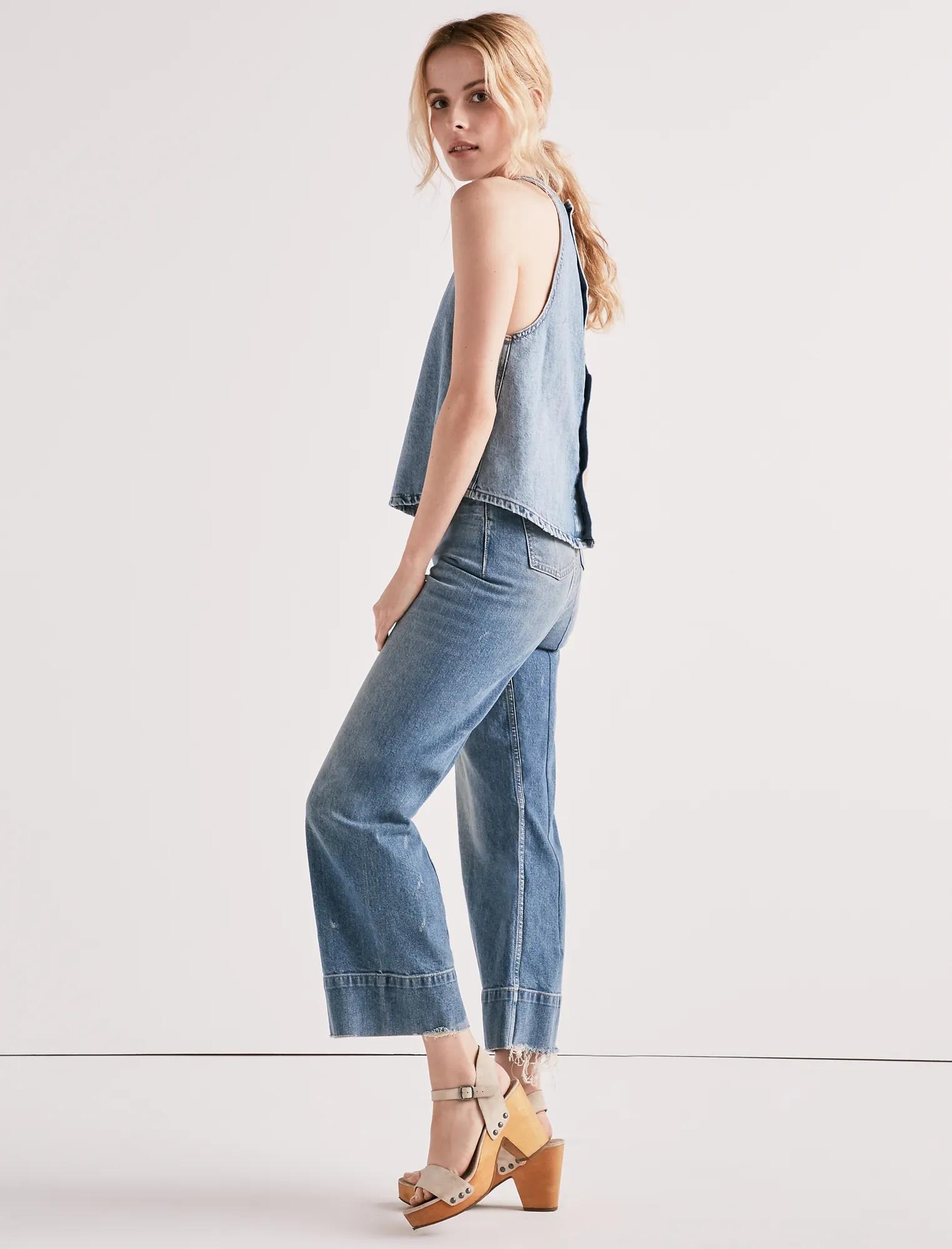 SNAP BACK DENIM TOP, image 3