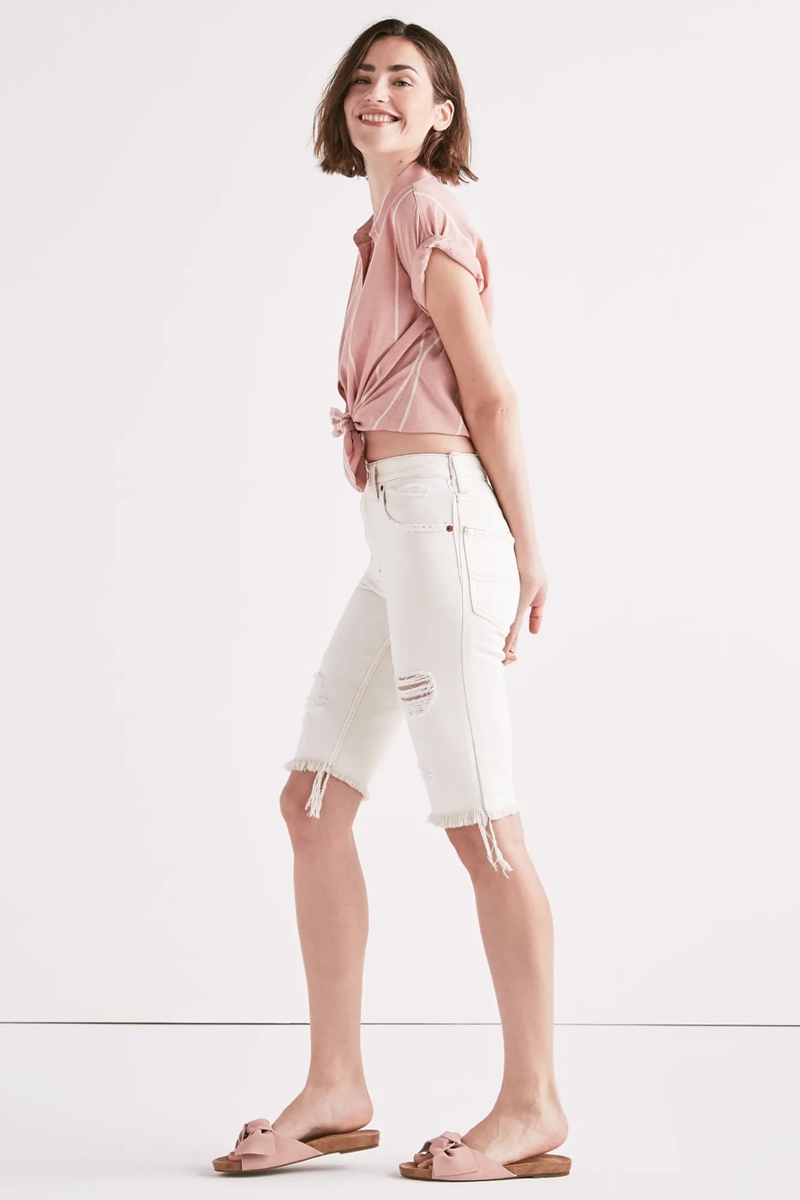 LUCKY PINS HIGH RISE BERMUDA JEAN SHORT, image 2