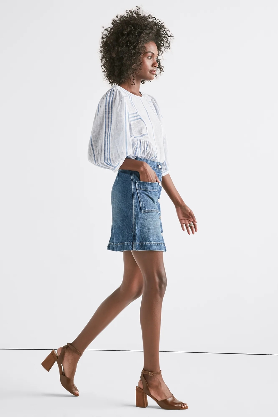 Denim A Line Skirt, image 2