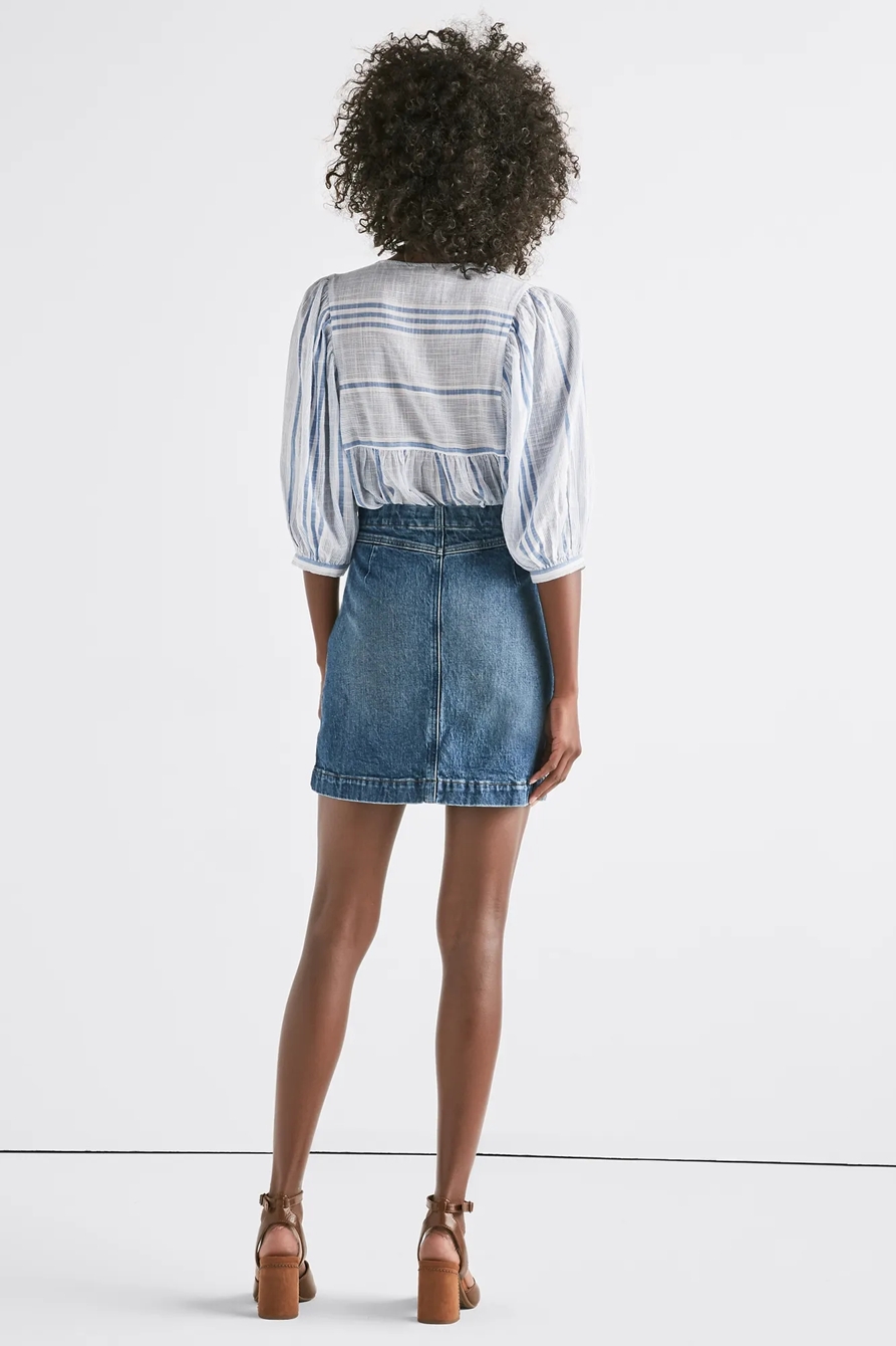 Denim A Line Skirt, image 3