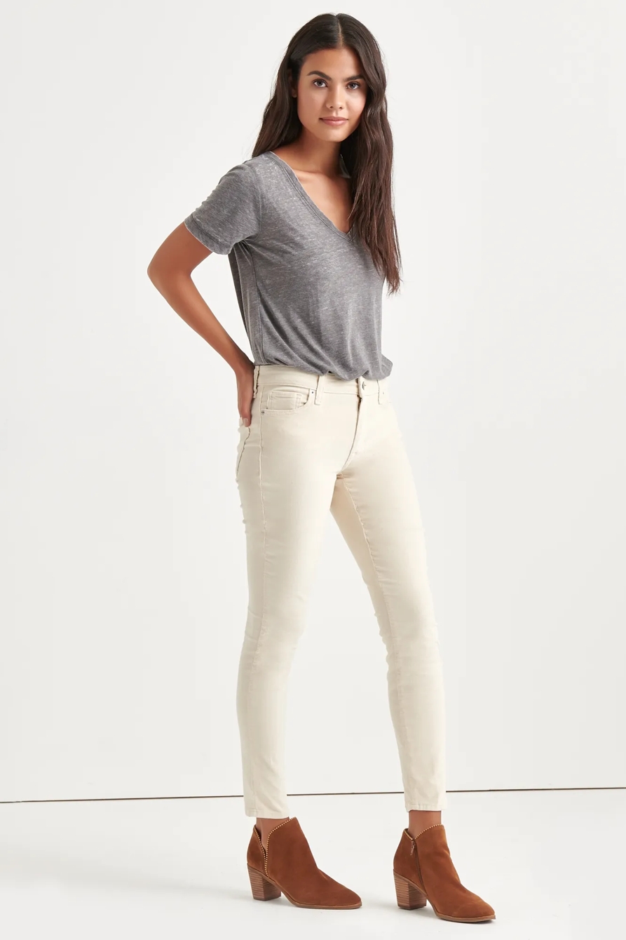 Ava Mid Rise Skinny Corduroy Pant, image 2