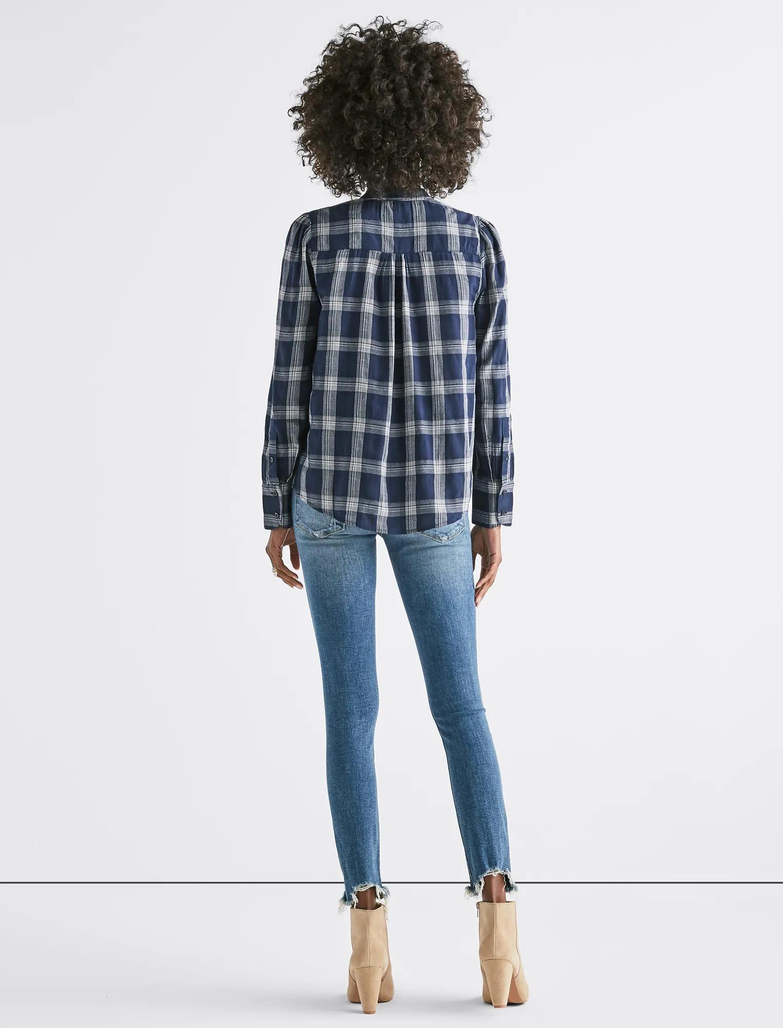 PLAID PUFF SLEEVE SHIRT, image 3