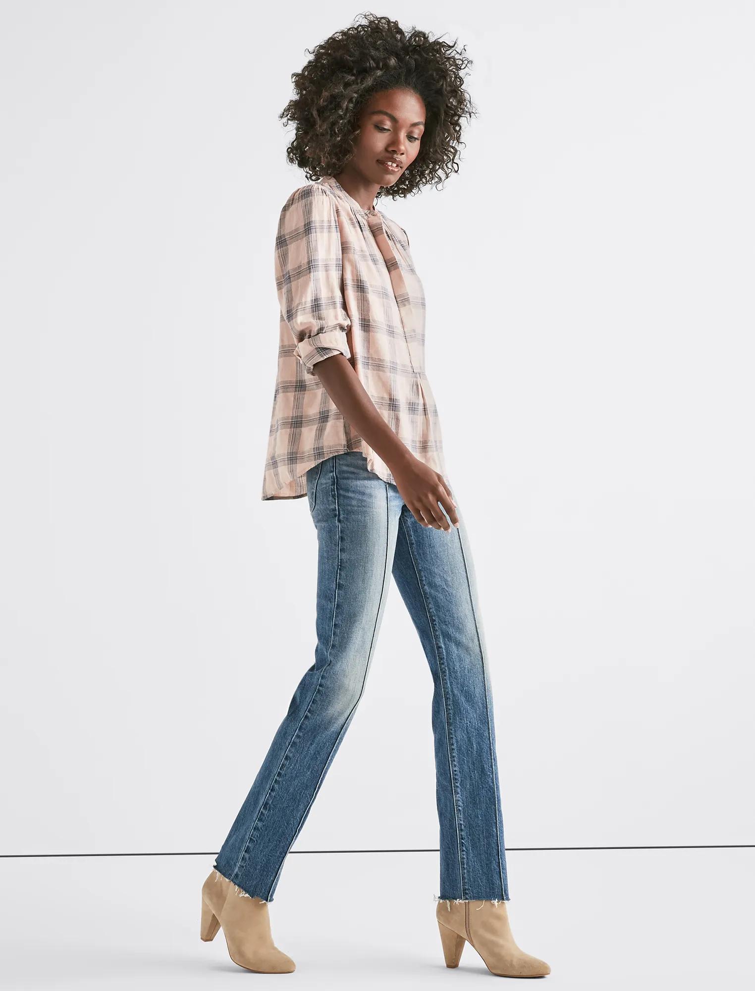 PLAID PUFF SLEEVE SHIRT, image 2