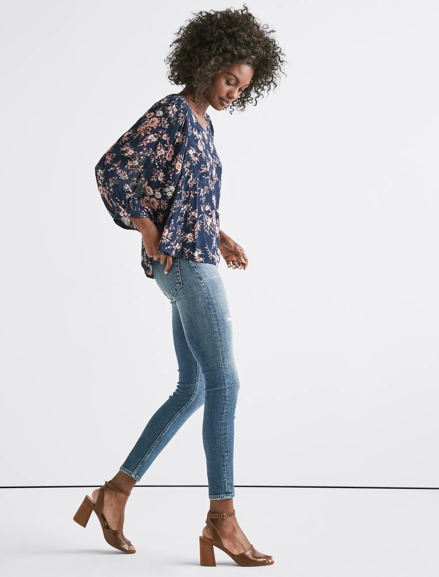 CINDY PRINTED PEASANT TOP, image 2