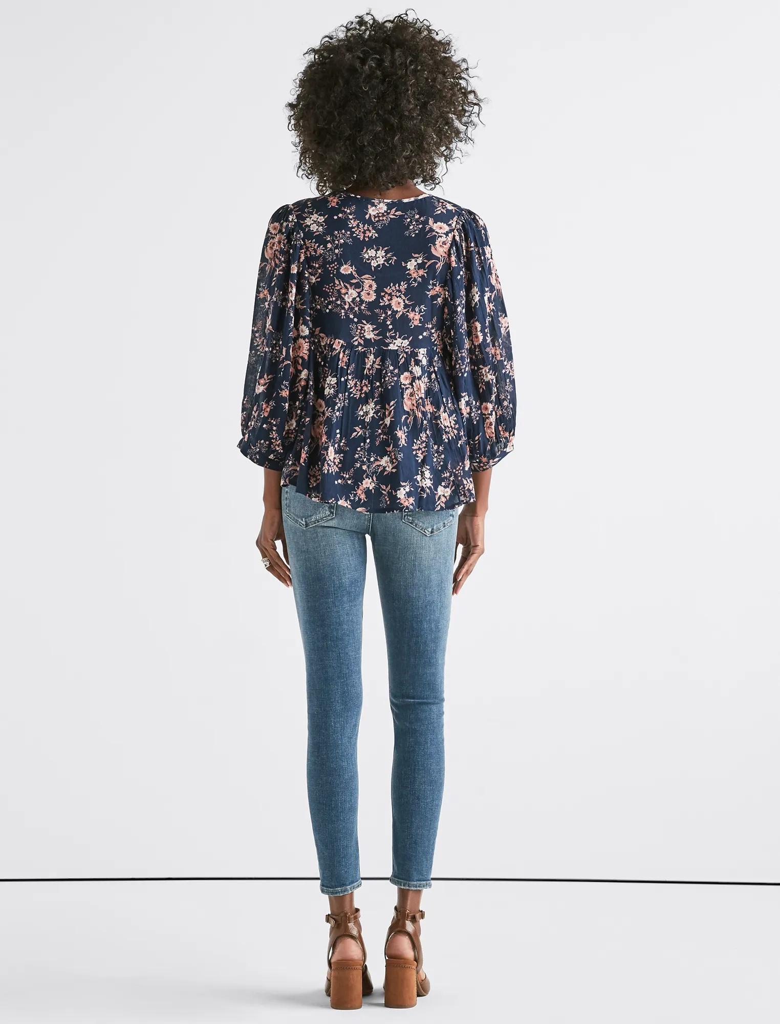 CINDY PRINTED PEASANT TOP, image 3
