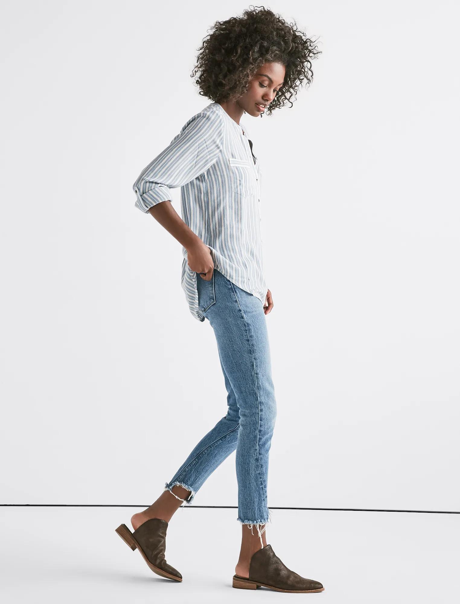 STRIPE LONG SLEEVE BUTTON DOWN SHIRT, image 2