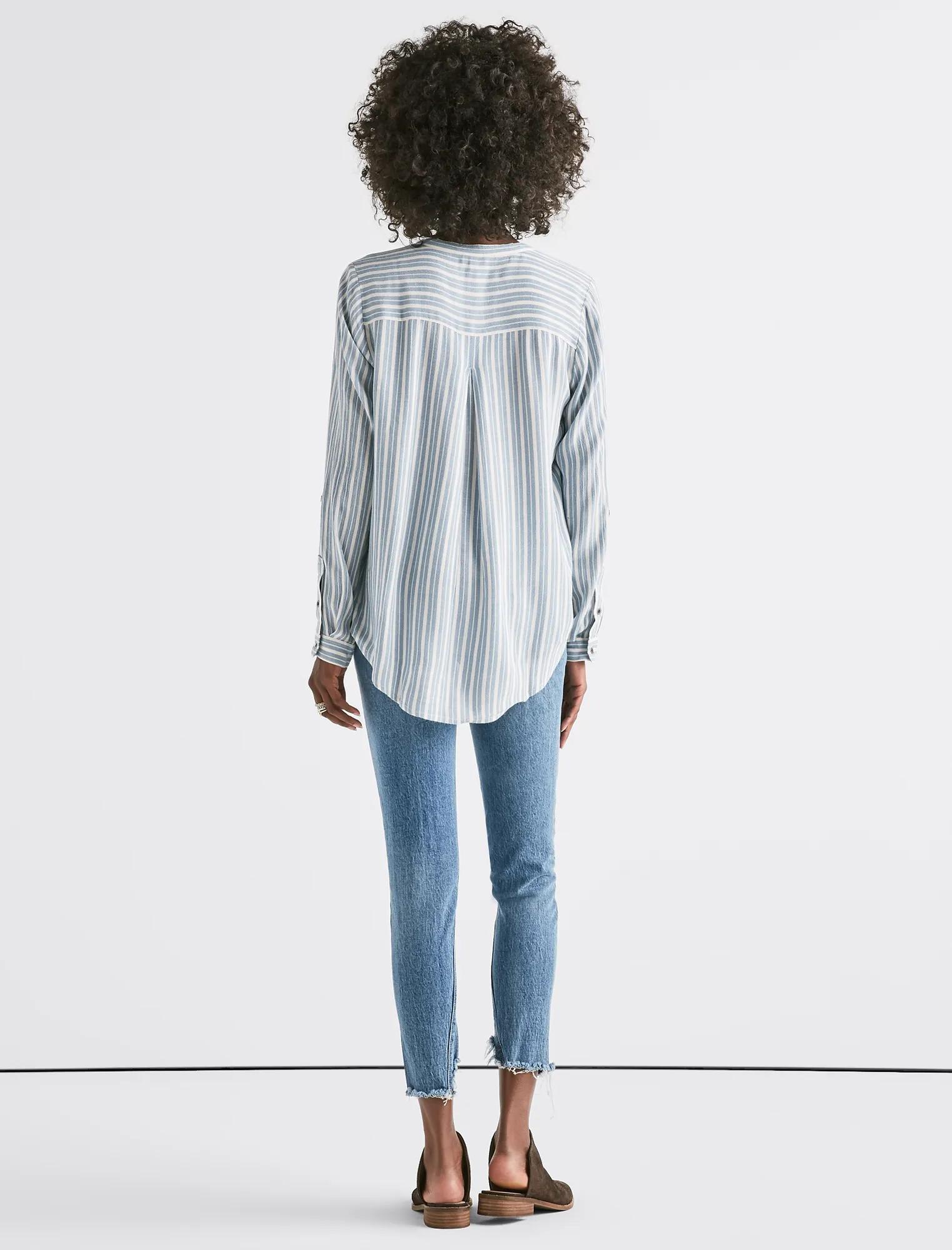STRIPE LONG SLEEVE BUTTON DOWN SHIRT, image 3