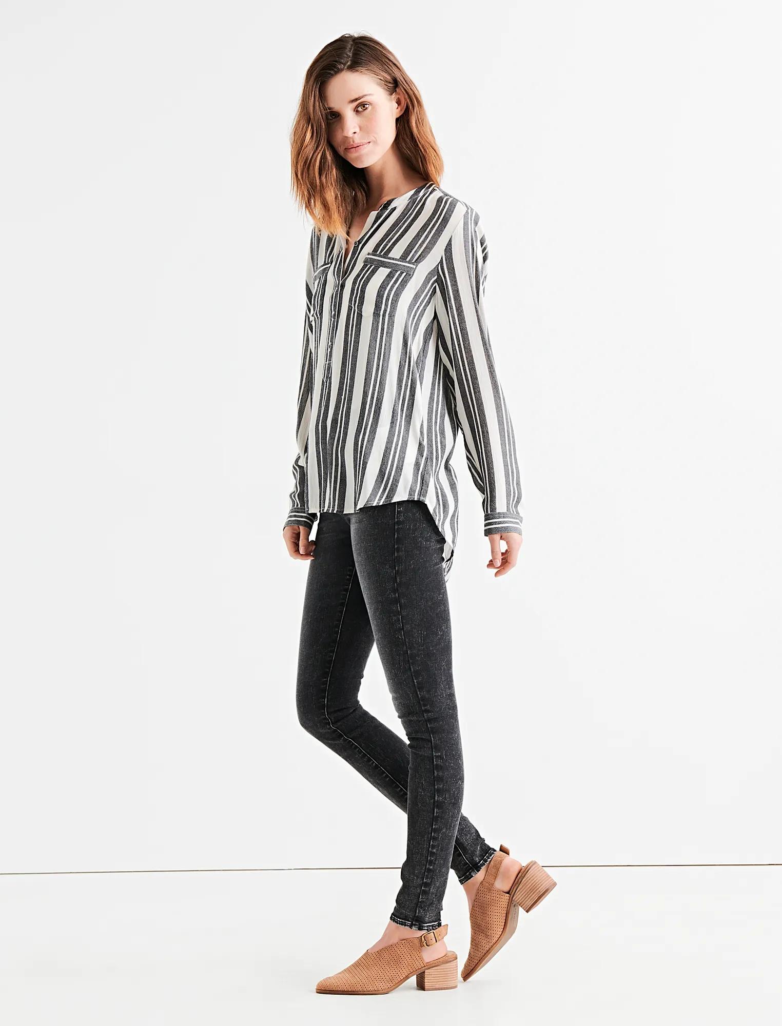 STRIPE LONG SLEEVE BUTTON DOWN SHIRT, image 2