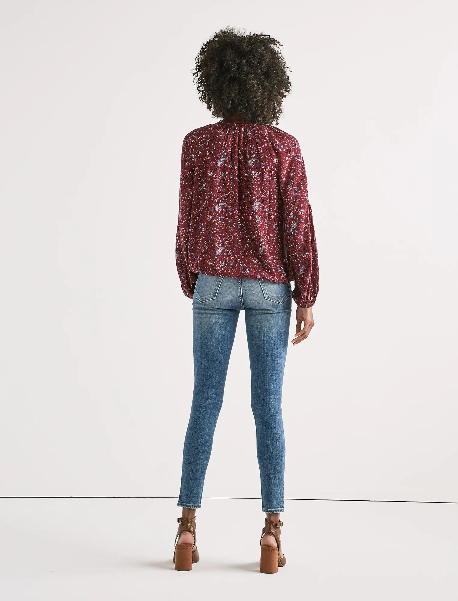 PAISLEY LACE PEASANT TOP, image 3