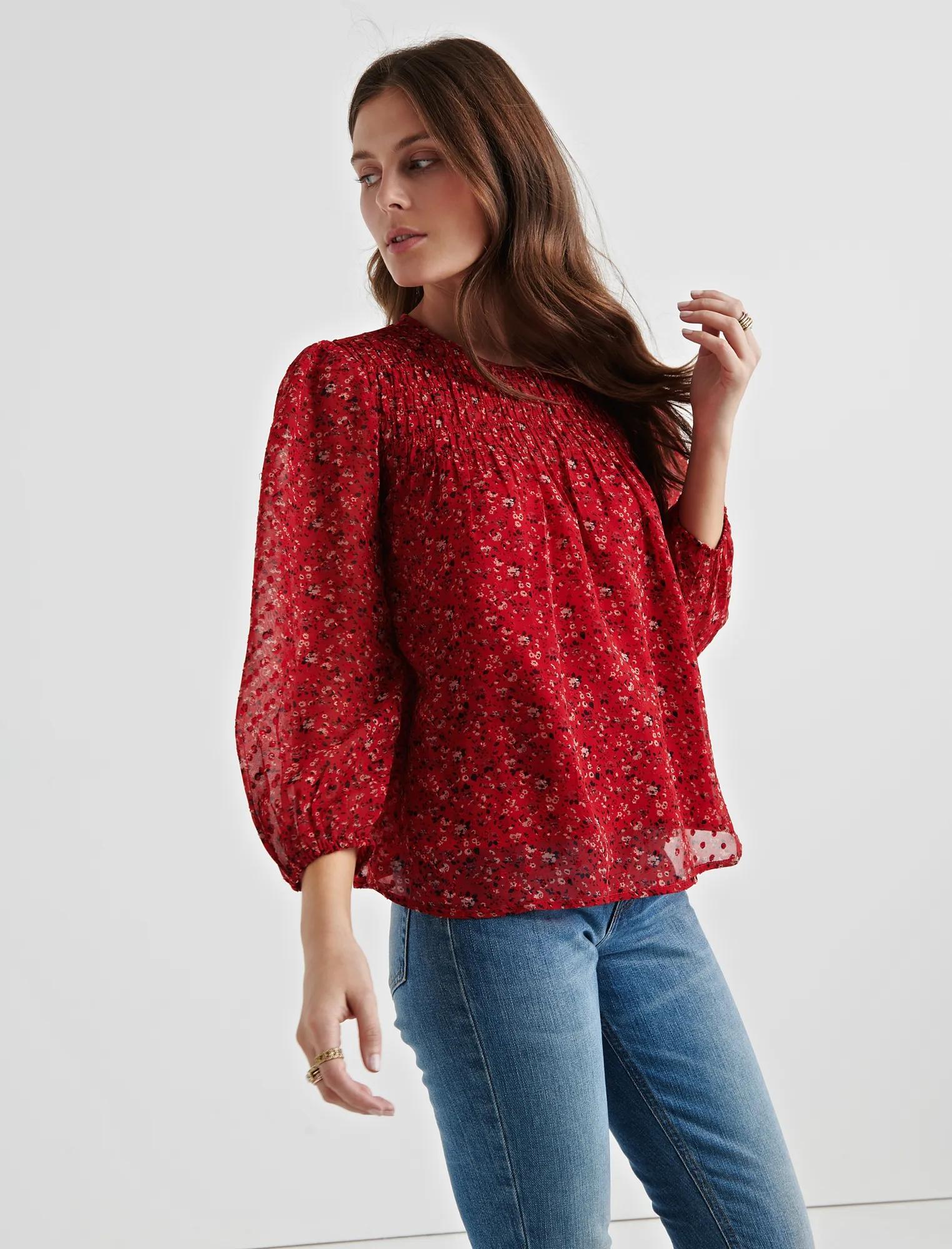 FLORAL SMOCKED TOP, image 2