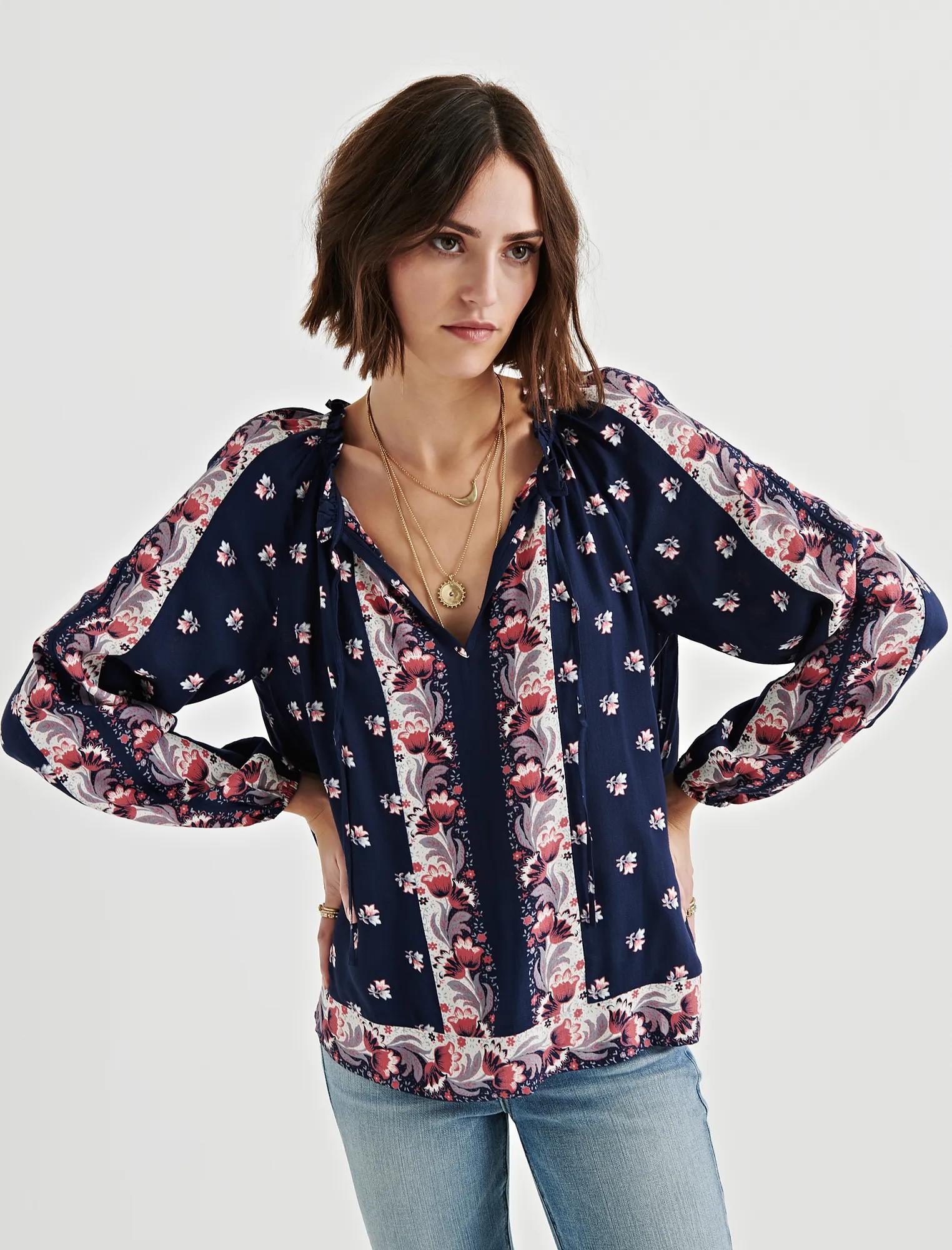 BORDER PRINT TOP, image 1