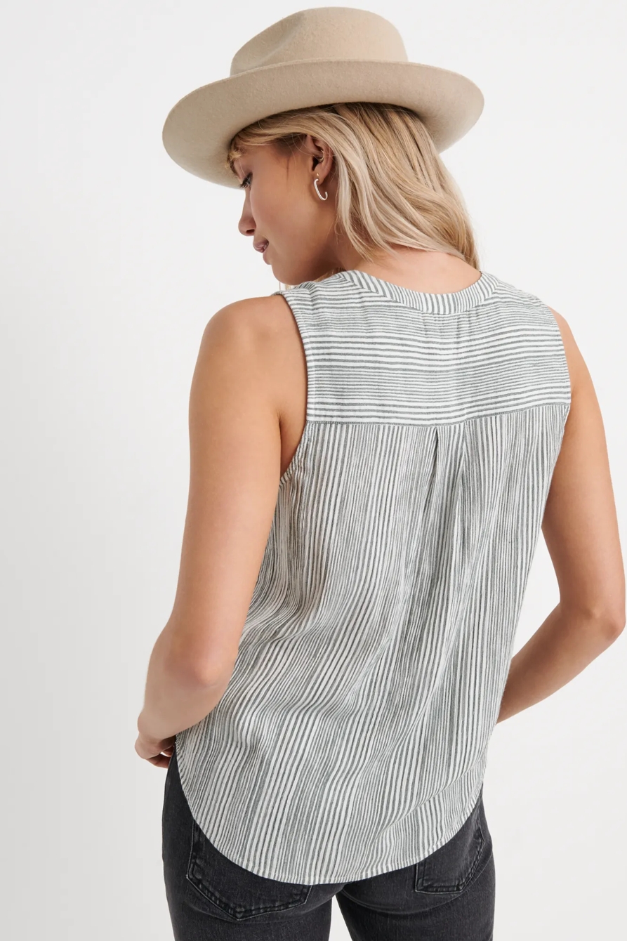 SLEEVELESS TIE FRONT TOP, image 3