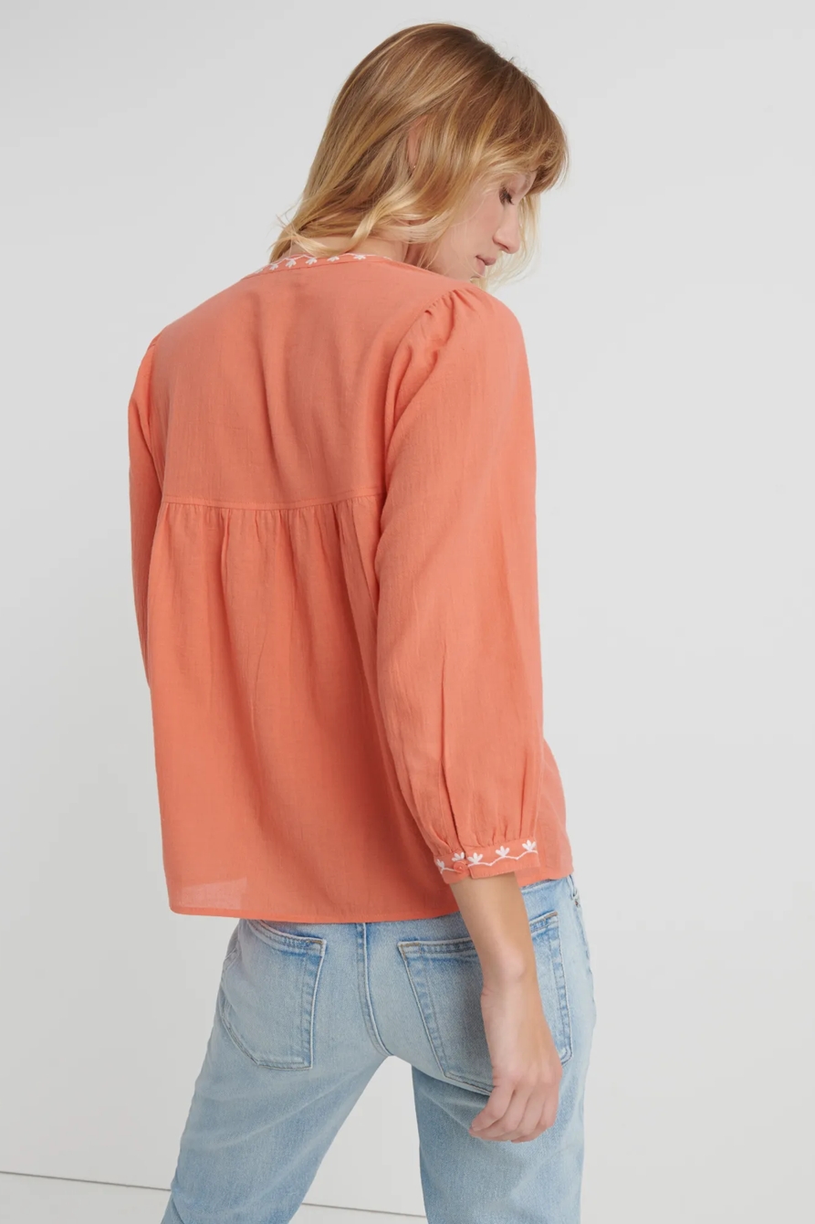 EVELYN EMBROIDERED PEASANT TOP, image 3