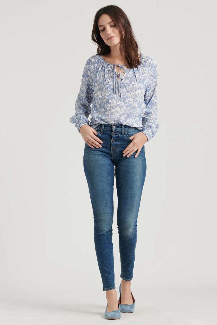 ELOISE PRINTED PEASANT TOP, image 2