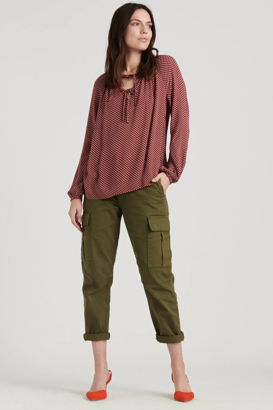 ELOISE POLKA DOT PEASANT TOP, image 2