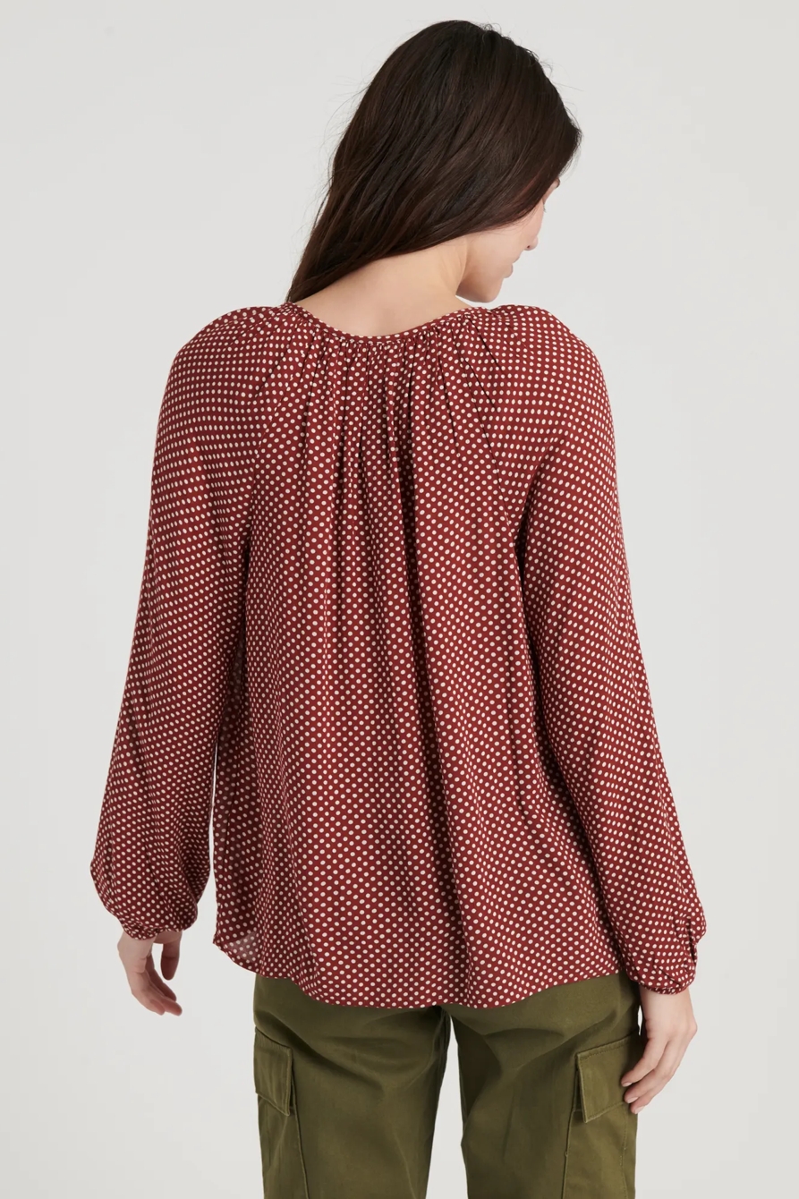 ELOISE POLKA DOT PEASANT TOP, image 4