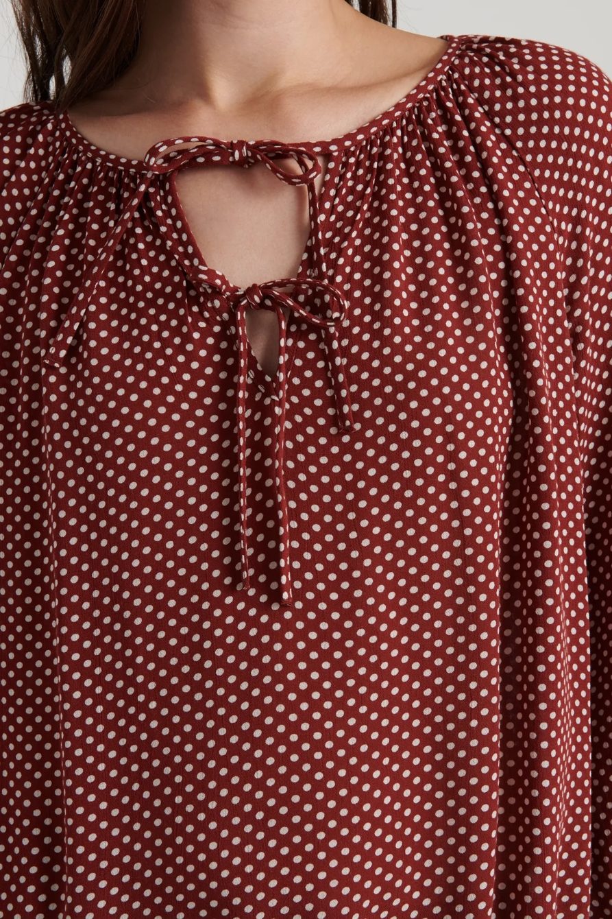 ELOISE POLKA DOT PEASANT TOP, image 6
