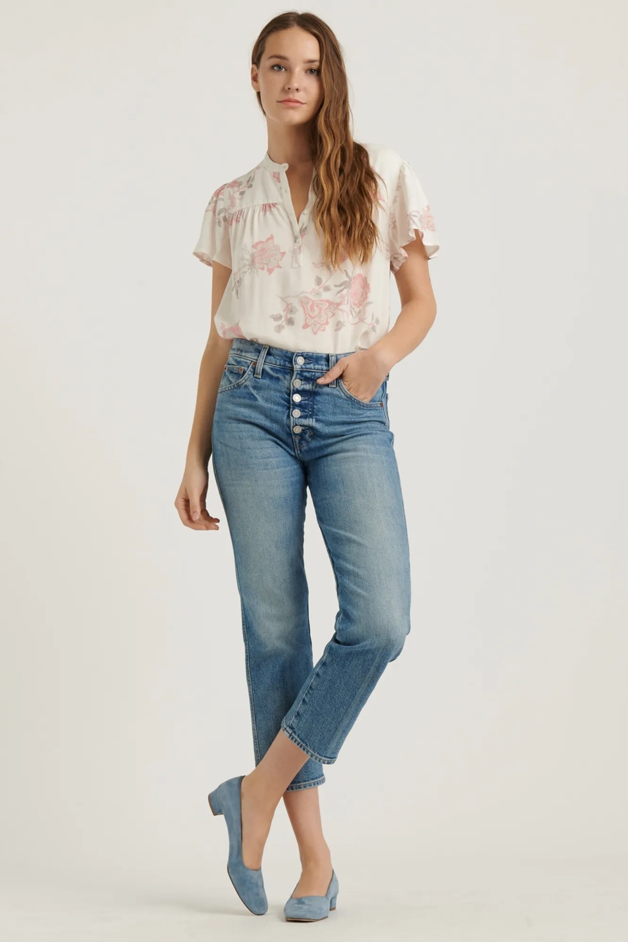 SHORT SLEEVE JOSIE PRINTED TOP, image 2