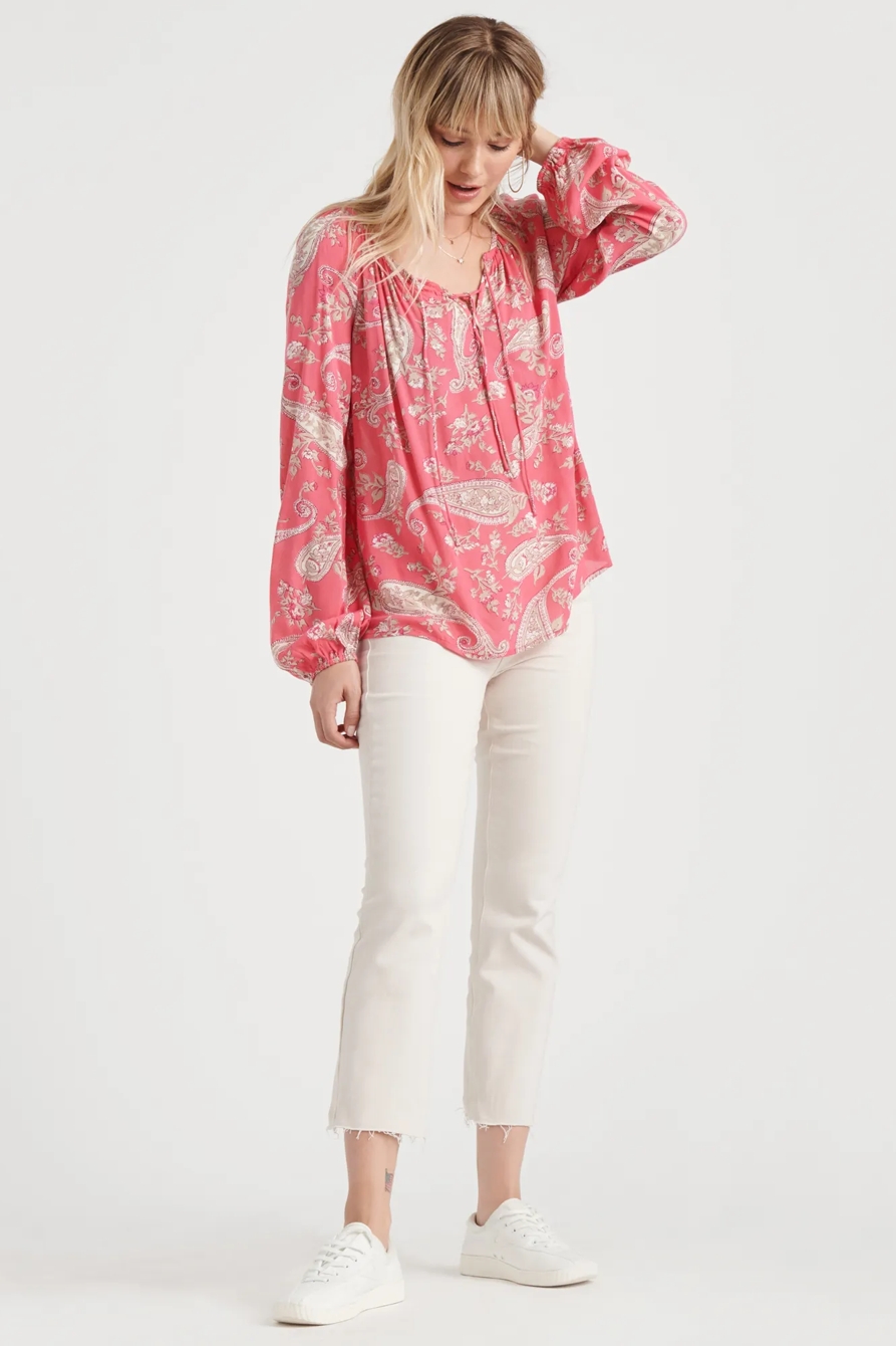 ELOISE PRINTED PEASANT TOP, image 2