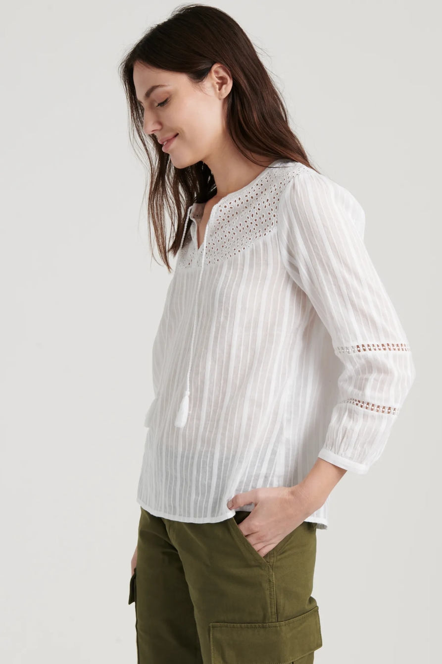 MARLY EYELET PEASANT TOP, image 7
