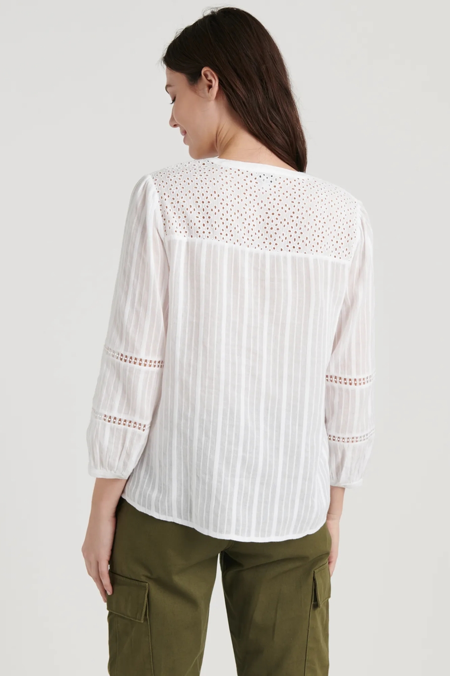 MARLY EYELET PEASANT TOP, image 4