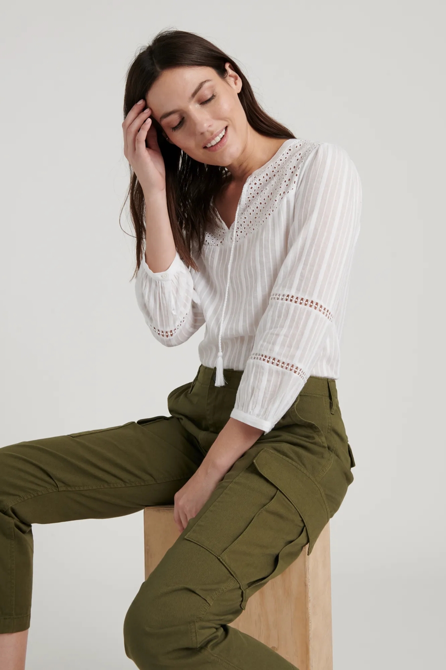 MARLY EYELET PEASANT TOP, image 5