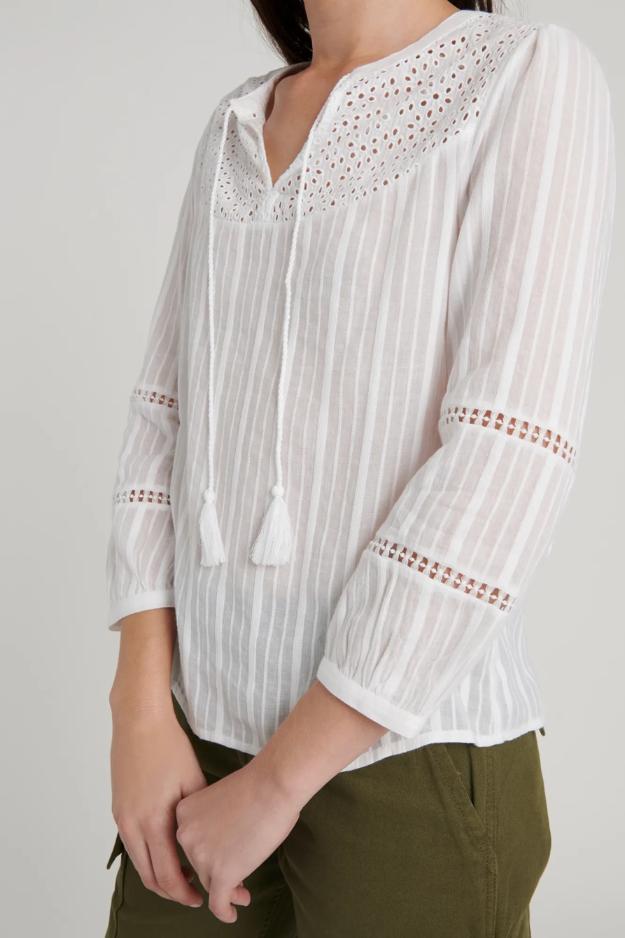 MARLY EYELET PEASANT TOP, image 6
