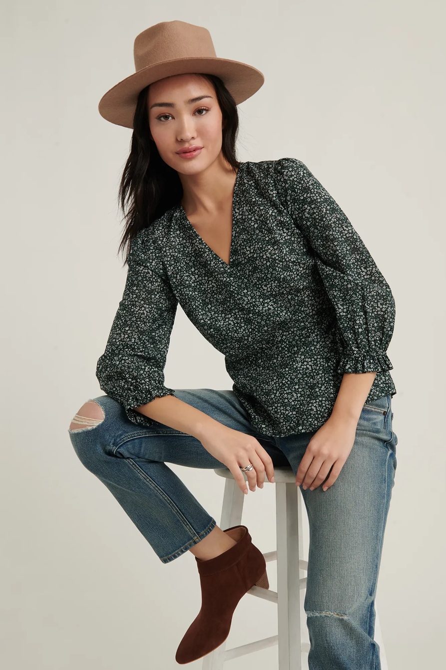 PRINTED AMELIA WRAP TOP | Lucky Brand