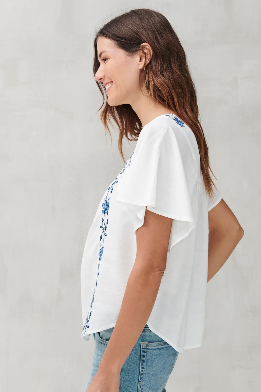 EMBROIDERED ADA SQUARE NECK TOP, image 3