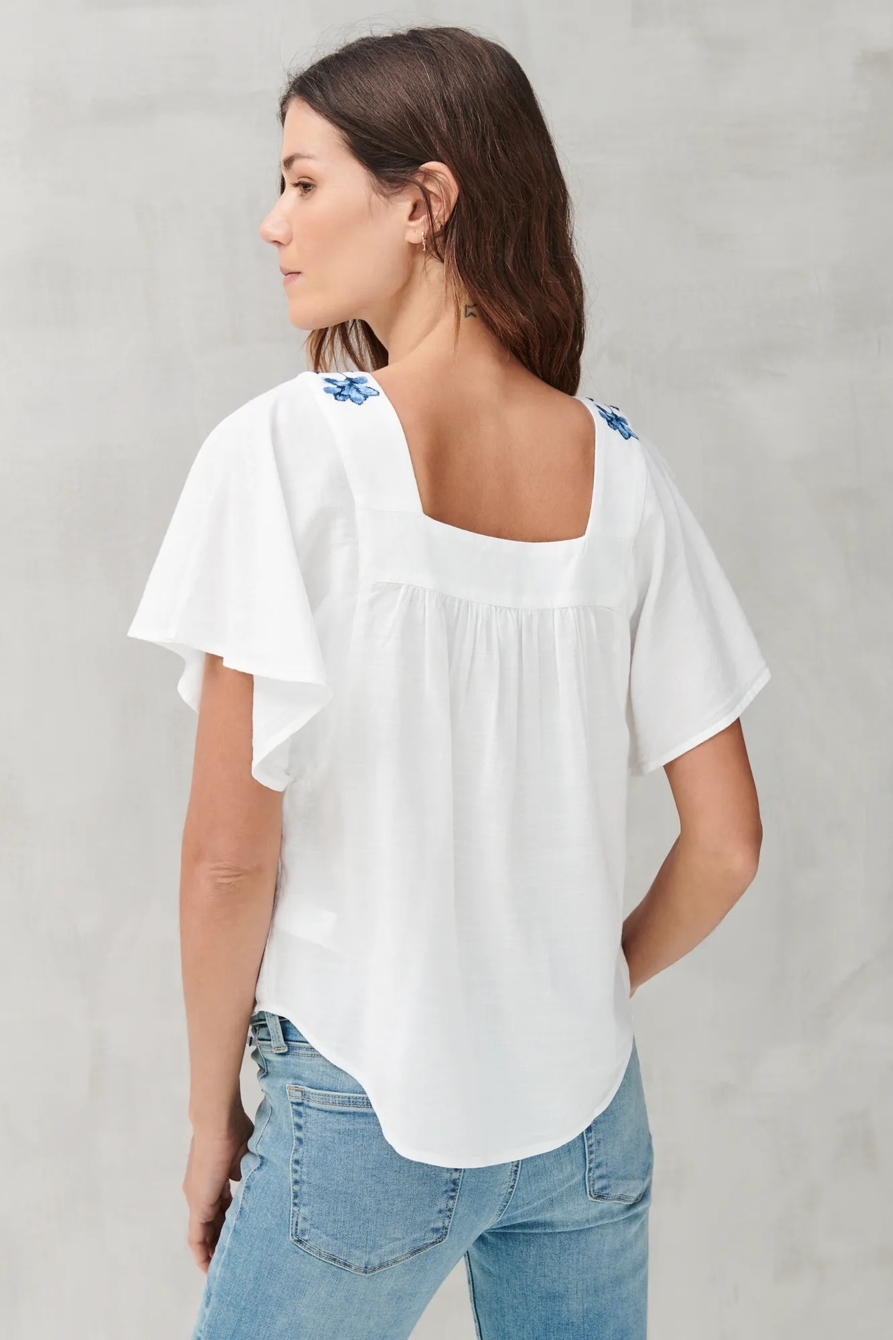 EMBROIDERED ADA SQUARE NECK TOP, image 4