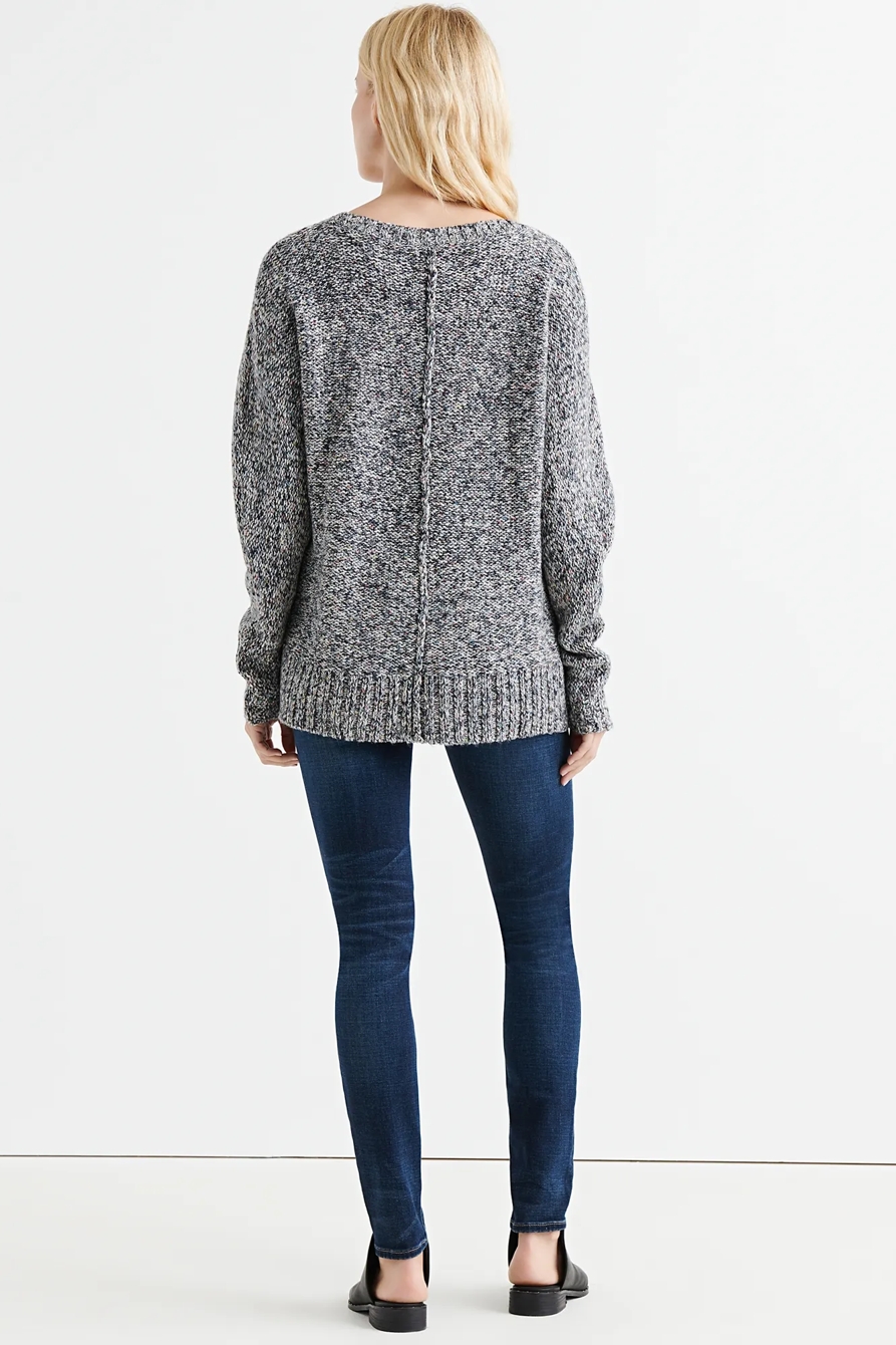 MARL V NECK PULLOVER SWEATER, image 3