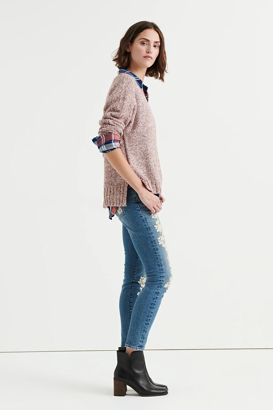 MARL V NECK PULLOVER SWEATER, image 2