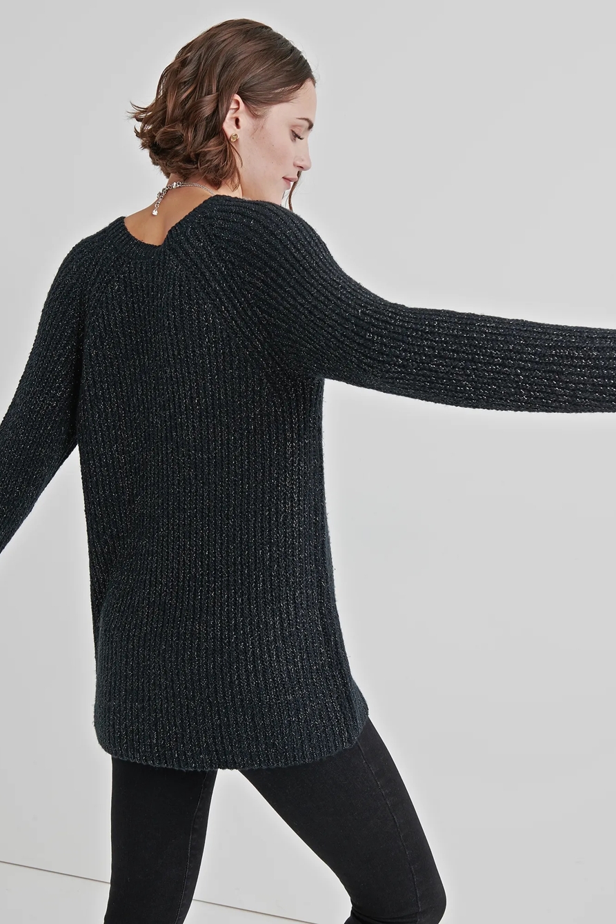 V NECK TUNIC SWEATER, image 3