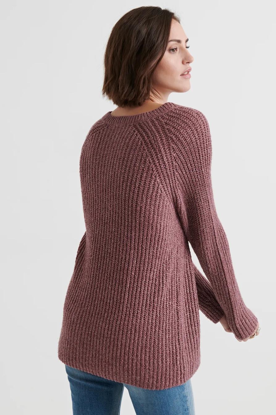 V NECK TUNIC SWEATER, image 3
