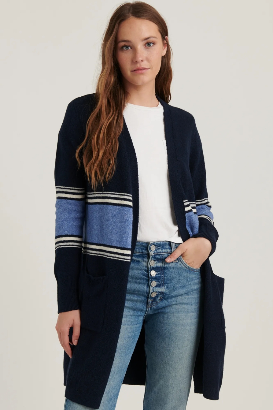 STRIPE LONG CARDIGAN, image 1