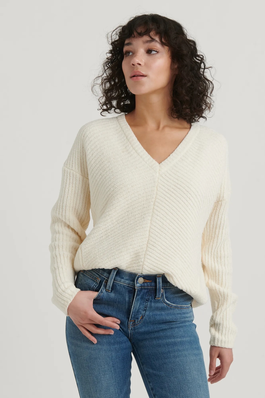 CHENILLE V-NECK PULLOVER SWEATER, image 1
