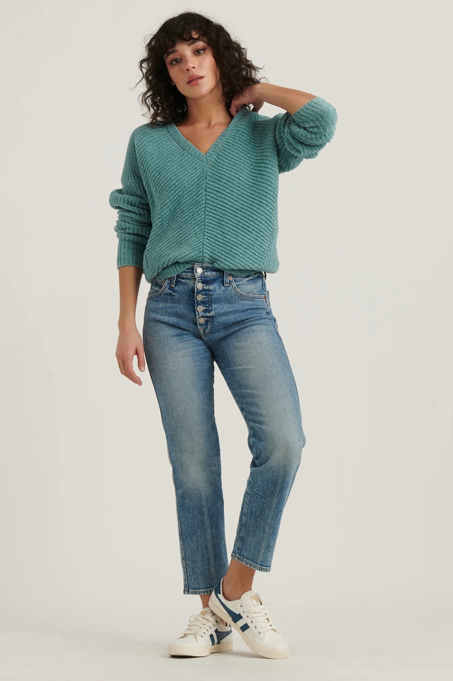 CHENILLE V-NECK PULLOVER SWEATER, image 2