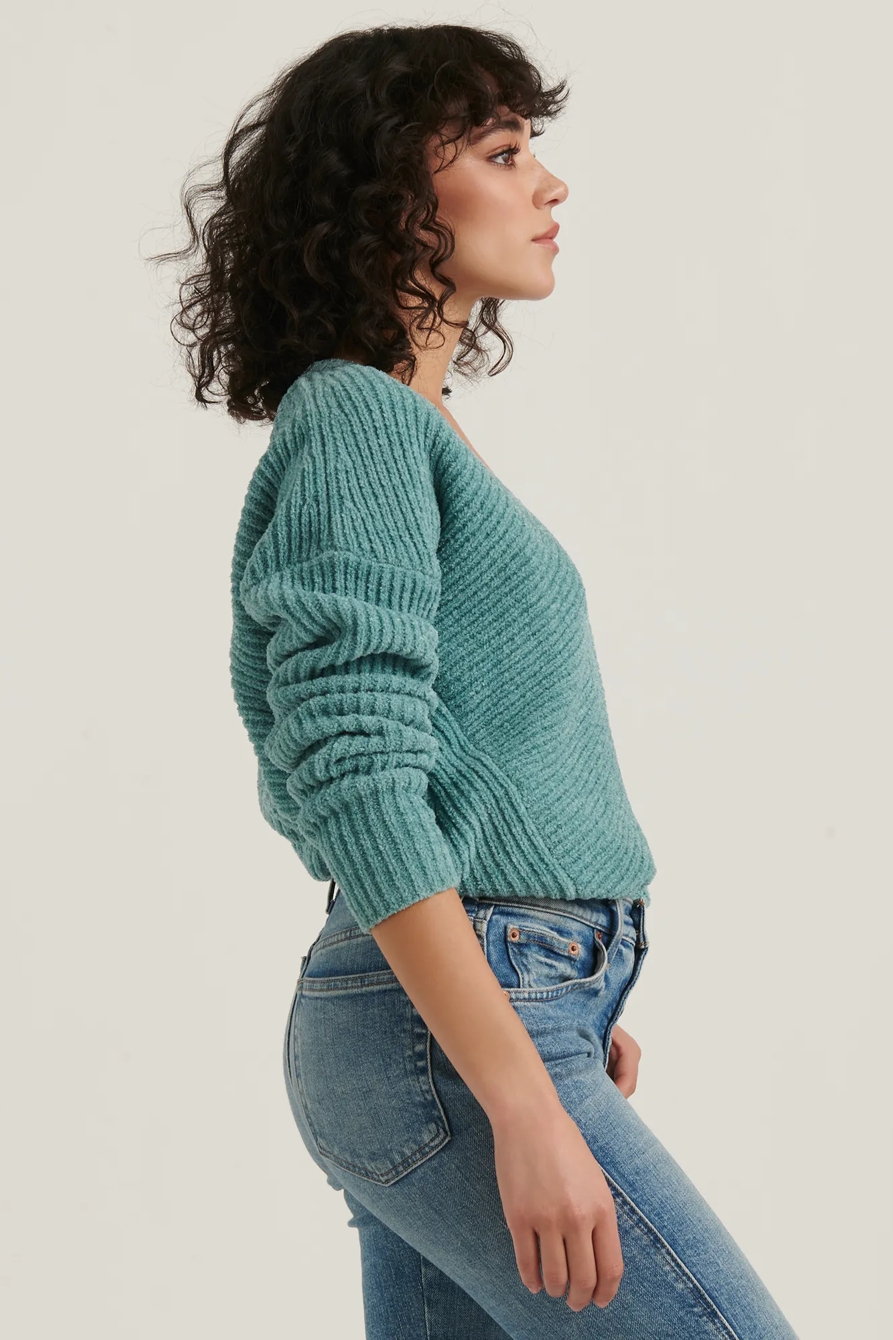 CHENILLE V-NECK PULLOVER SWEATER, image 3