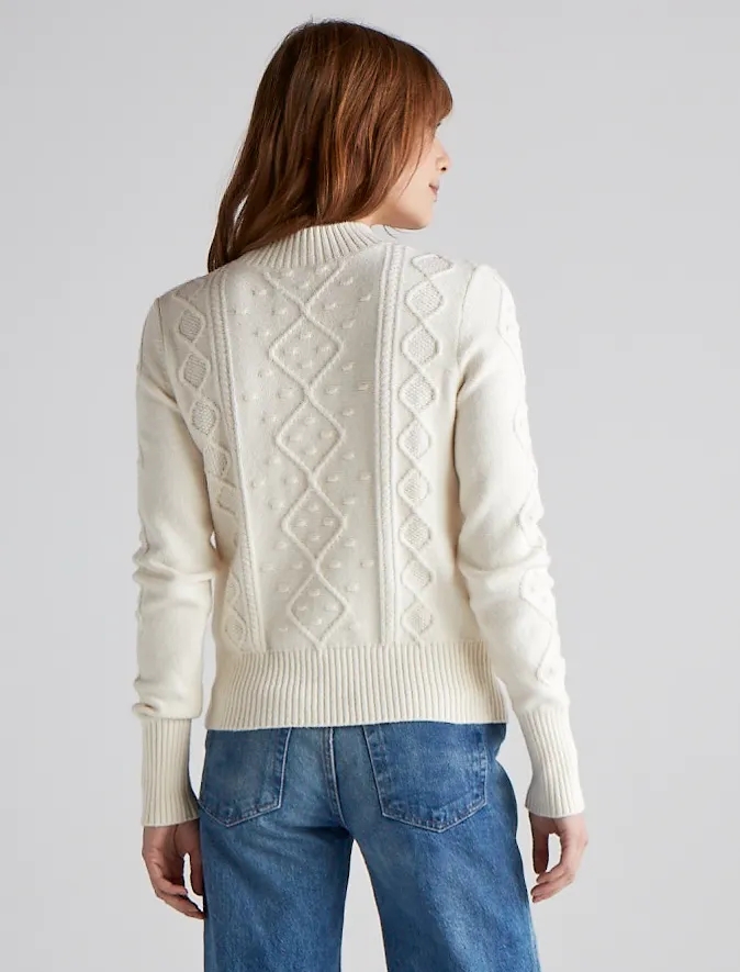 BOBBLE CABLE KNIT PULLOVER SWEATER, image 3