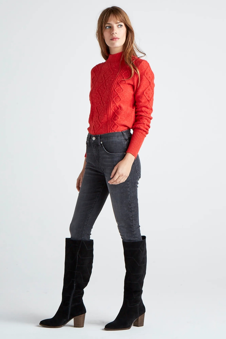 BOBBLE CABLE KNIT PULLOVER SWEATER, image 2