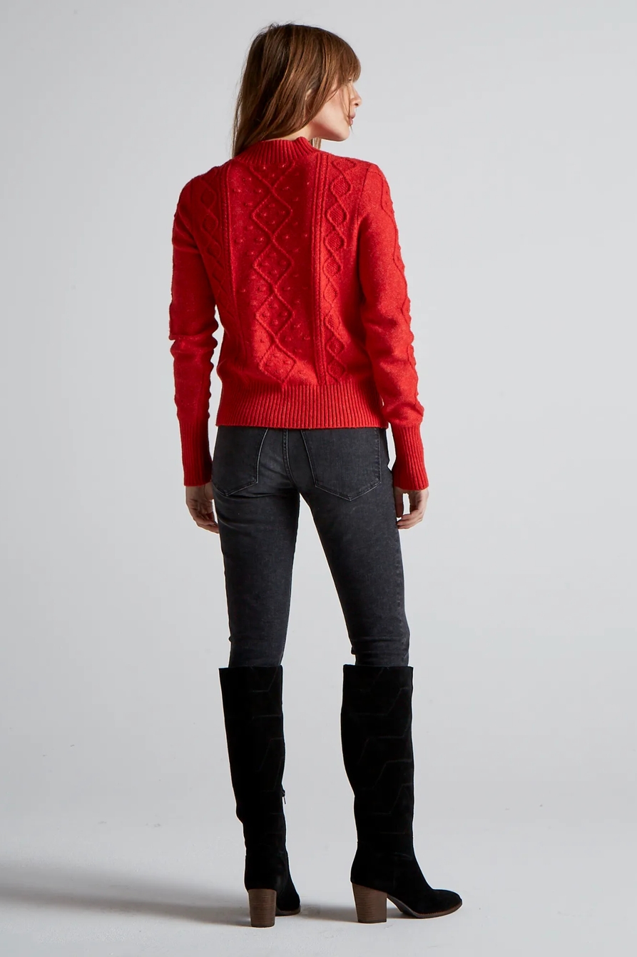 BOBBLE CABLE KNIT PULLOVER SWEATER, image 3
